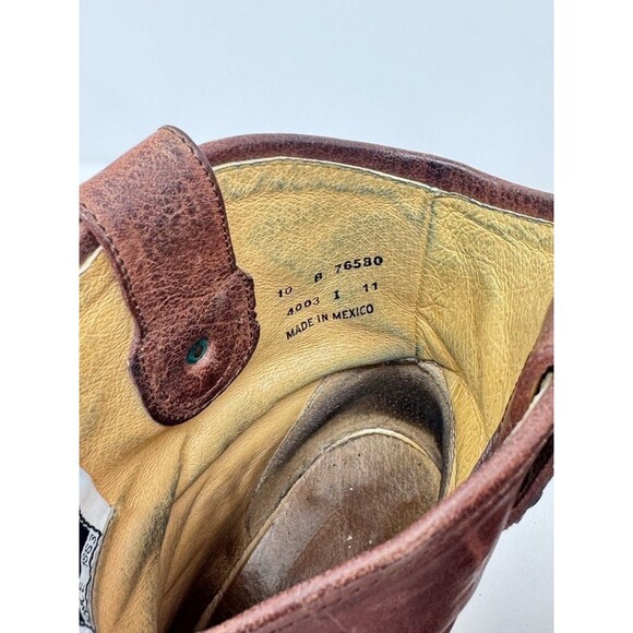 FRYE Jackie Womens Western Boots Brown Leather Button Short Booties Heeled US 11 - Picture 12 of 12